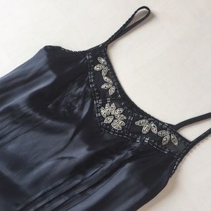 beaded silk slip dress